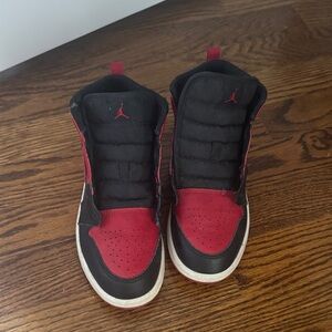 Jordan Kids Red and Black Sneakers